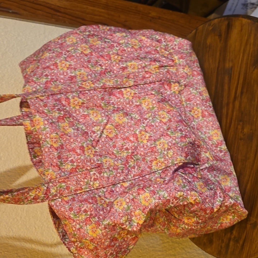 Lauren Ralph Lauren |Pink Ditzy Floral Tote Bag  Preppy Floral Monogram Sz.Large